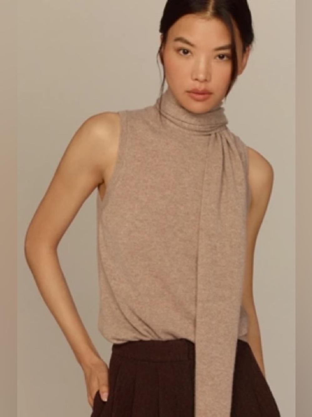 Reformation Elena Cashmere Sweater Tank Scarf Set S